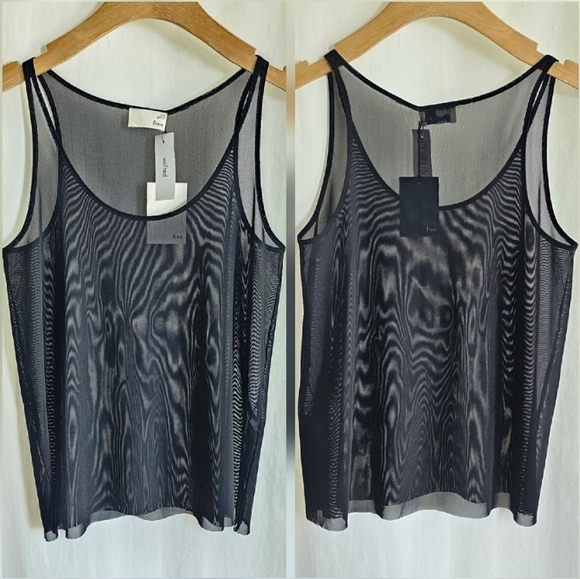 🇨🇦 Aritzia Wilfred Free McNally Black Sheer Mesh Tank Top - Picture 11 of 15